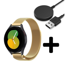 Strap-it GW5 - Milanese band (goud) + Oplader - Batch 2 (06-2023)