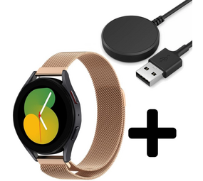 Strap-it GW5 - Milanese band (rosÃ© goud) + Oplader - Batch 2 (06-2023)