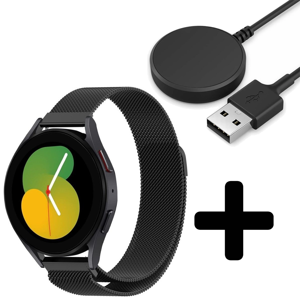 Strap-it Strap-it Bandje geschikt voor Samsung Galaxy Watch 5 (40mm / 44mm / Pro) bandje Milanese band roestvrij staal - RVS - Milanees - Metalen bandje vervanging - Metaal - (zwart) - Incl. Oplader geschikt voor Samsung Galaxy Watch 5 40 mm / 44 mm / Pro Strap-it Strap-it Bandje geschikt voor Samsung Galaxy Watch 5 (40mm / 44mm / Pro) bandje Milanese band roestvrij staal - RVS - Milanees - Metalen bandje vervanging - Metaal - (zwart) - Incl. Oplader geschikt voor Samsung Galaxy Watch 5 40 mm / 44 mm / Pro