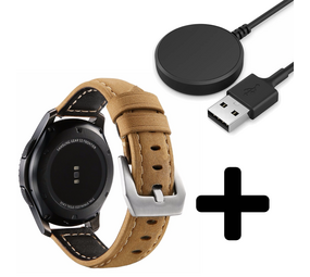 Strap-it GW5 - kalfsleren bandje (beige) + Oplader - Batch 2 (06-2023)