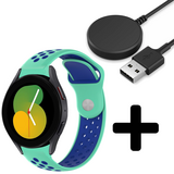 Strap-it GW5 - sport band (aqua/blauw) + Oplader - Batch 2 (06-2023)