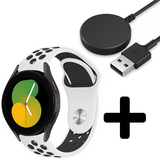Strap-it GW5 - sport band (wit/zwart) + Oplader - Batch 2 (06-2023)