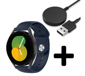 Strap-it GW5 - sport band (donkerblauw) + Oplader - Batch 2 (06-2023)