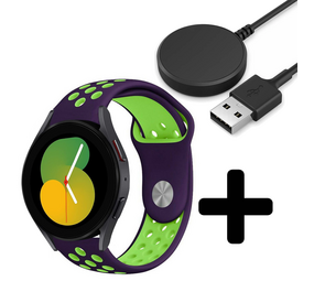 Strap-it GW5 - sport band (paars/groen) + Oplader - Batch 2 (06-2023)