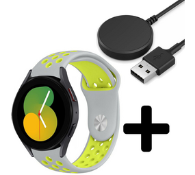 Strap-it GW5 - sport band (grijs/geel) + Oplader - Batch 2 (06-2023)
