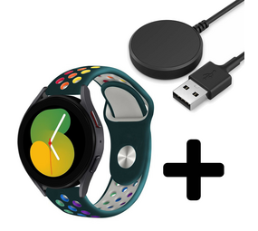 Strap-it GW5 - sport band (dennengroen/kleurrijk) + Oplader - Batch 2 (06-2023)