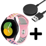 Strap-it GW5 - sport band (roze/kleurrijk) + Oplader - Batch 2 (06-2023)