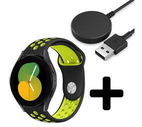 Strap-it GW5 - sport band (zwart/geel) + Oplader - Batch 2 (06-2023)