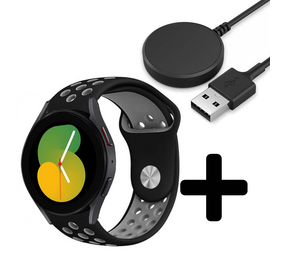 Strap-it GW5 - sport band (zwart/grijs) + Oplader - Batch 2 (06-2023)