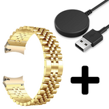 Strap-it GW5 - Jubilee stalen band (goud) + Oplader - Batch 2 (06-2023)