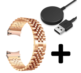 Strap-it GW5 - Jubilee stalen band (rosÃ© goud) + Oplader - Batch 2 (06-2023)