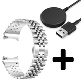 Strap-it GW5 - Jubilee stalen band (zilver) + Oplader - Batch 2 (06-2023)