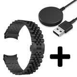 Strap-it GW5 - Jubilee stalen band (zwart) + Oplader - Batch 2 (06-2023)