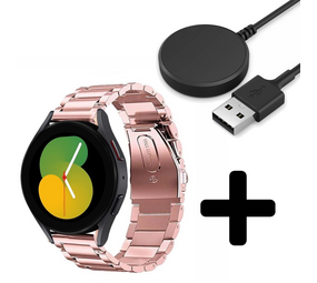 Strap-it GW5 - stalen band (roze) + Oplader - Batch 2 (06-2023)