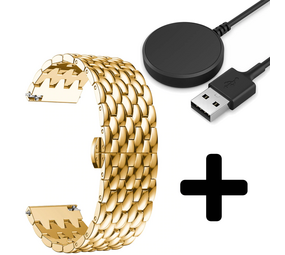 Strap-it GW5 - stalen draak bandje (goud) + Oplader - Batch 2 (06-2023)