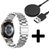 Strap-it GW5 - stalen band (zilver) + Oplader - Batch 2 (06-2023)