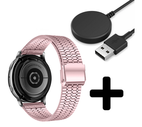 Strap-it GW5 - roestvrij stalen band (rosÃ© pink) + Oplader - Batch 2 (06-2023)