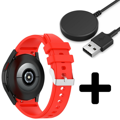 Strap-it Strap-it Bandje geschikt voor Samsung Galaxy Watch 5 (40mm / 44mm / Pro) bandje siliconen band (knalrood) - Incl. Oplader geschikt voor Samsung Galaxy Watch 5 40 mm / 44 mm / Pro (oplaadkabel) Strap-it Strap-it Bandje geschikt voor Samsung Galaxy Watch 5 (40mm / 44mm / Pro) bandje siliconen band (knalrood) - Incl. Oplader geschikt voor Samsung Galaxy Watch 5 40 mm / 44 mm / Pro (oplaadkabel)
