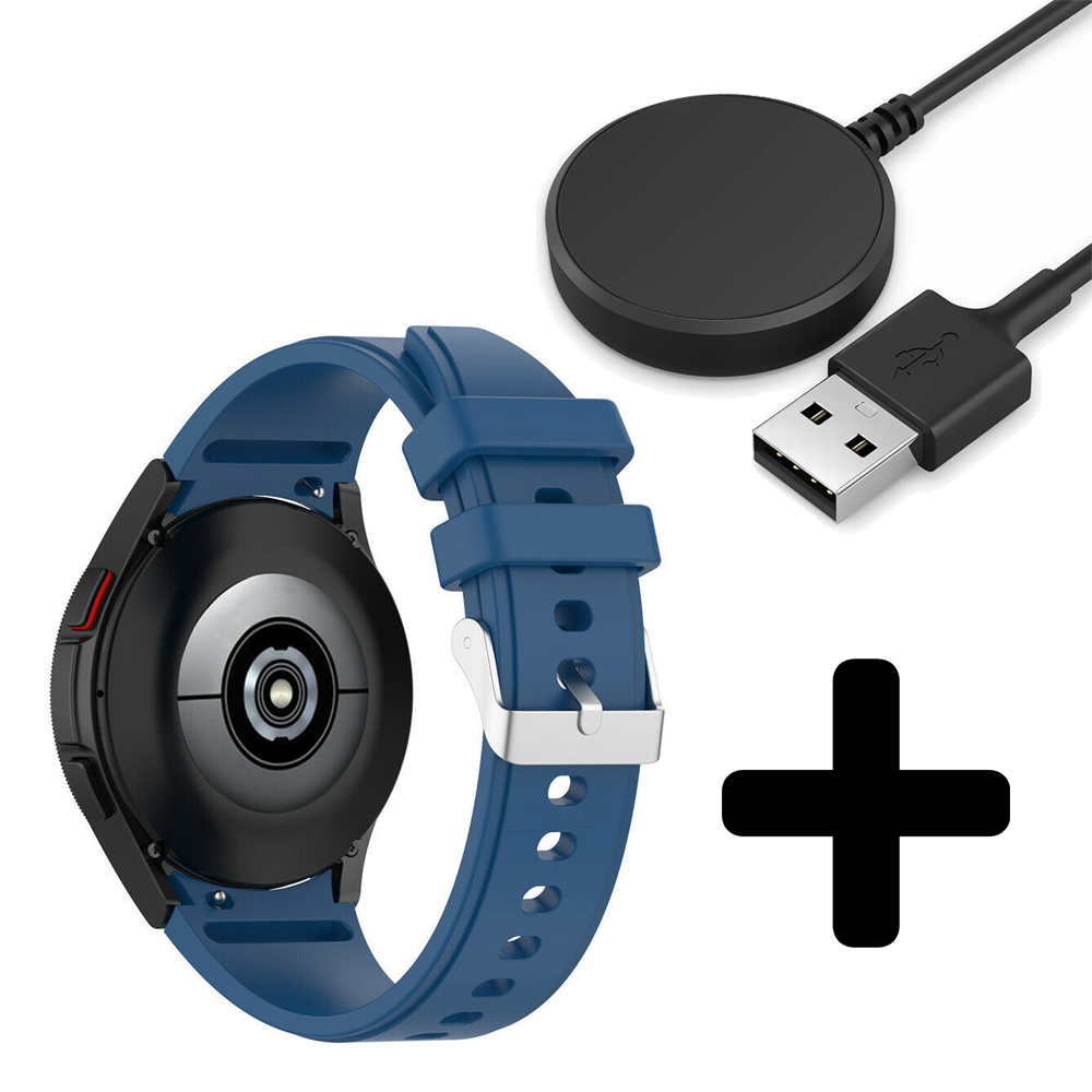 Strap-it Strap-it Bandje geschikt voor Samsung Galaxy Watch 5 (40mm / 44mm / Pro) bandje siliconen band (donkerblauw) - Incl. Oplader geschikt voor Samsung Galaxy Watch 5 40 mm / 44 mm / Pro (oplaadkabel) Strap-it Strap-it Bandje geschikt voor Samsung Galaxy Watch 5 (40mm / 44mm / Pro) bandje siliconen band (donkerblauw) - Incl. Oplader geschikt voor Samsung Galaxy Watch 5 40 mm / 44 mm / Pro (oplaadkabel)