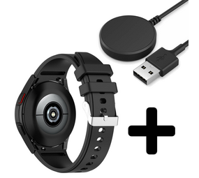 Strap-it GW5 - siliconen band (zwart) + Oplader - Batch 2 (06-2023)