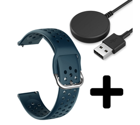 Strap-it GW5 - siliconen bandje met gaatjes (rock green) + Oplader - Batch 2 (06-2023)