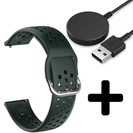 Strap-it Strap-it Bandje geschikt voor Samsung Galaxy Watch 5 (40mm / 44mm / Pro) bandje siliconen bandje met gaatjes (legergroen) - Incl. Oplader geschikt voor Samsung Galaxy Watch 5 40 mm / 44 mm / Pro (oplaadkabel) Strap-it Strap-it Bandje geschikt voor Samsung Galaxy Watch 5 (40mm / 44mm / Pro) bandje siliconen bandje met gaatjes (legergroen) - Incl. Oplader geschikt voor Samsung Galaxy Watch 5 40 mm / 44 mm / Pro (oplaadkabel)
