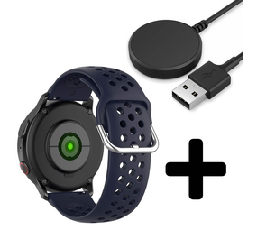 Strap-it GW5 - siliconen bandje met gaatjes (donkerblauw) + Oplader - Batch 2 (06-2023)