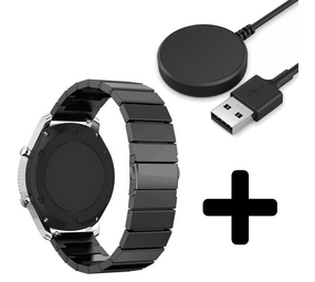 Strap-it GW5 - metalen bandje (zwart) + Oplader - Batch 2 (06-2023)