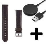 Strap-it GW5 - leren bandje (donkerbruin) + Oplader - Batch 2 (06-2023)
