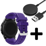 Strap-it GW5 - siliconen bandje (paars) + Oplader - Batch 2 (06-2023)