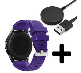 Strap-it GW5 - siliconen bandje (paars) + Oplader - Batch 2 (06-2023)