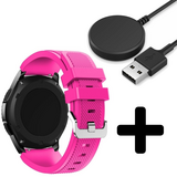 Strap-it GW5 - siliconen bandje (knalroze) + Oplader - Batch 2 (06-2023)