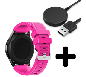Strap-it GW5 - siliconen bandje (knalroze) + Oplader - Batch 2 (06-2023)
