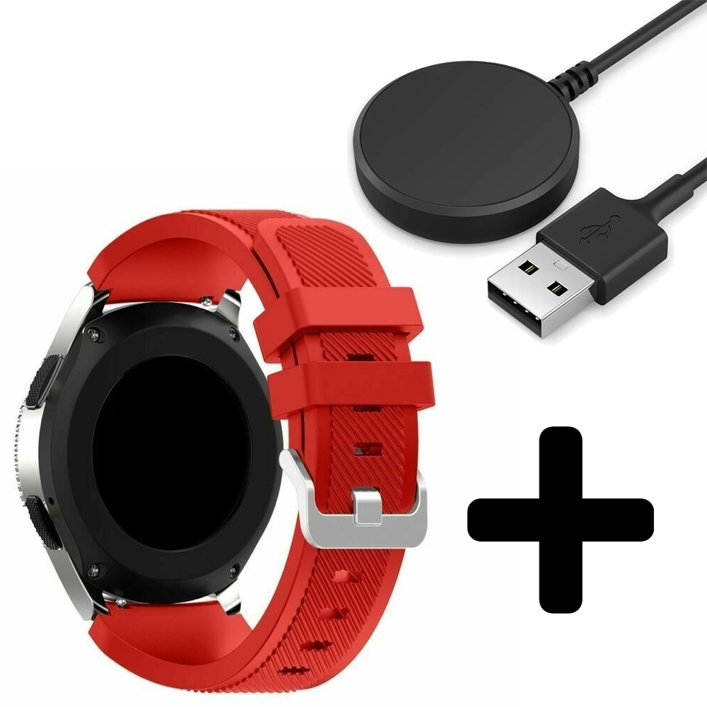 Strap-it Strap-it Bandje geschikt voor Samsung Galaxy Watch 5 (40mm / 44mm / Pro) bandje siliconen bandje (rood) - Incl. Oplader geschikt voor Samsung Galaxy Watch 5 40 mm / 44 mm / Pro (oplaadkabel) Strap-it Strap-it Bandje geschikt voor Samsung Galaxy Watch 5 (40mm / 44mm / Pro) bandje siliconen bandje (rood) - Incl. Oplader geschikt voor Samsung Galaxy Watch 5 40 mm / 44 mm / Pro (oplaadkabel)