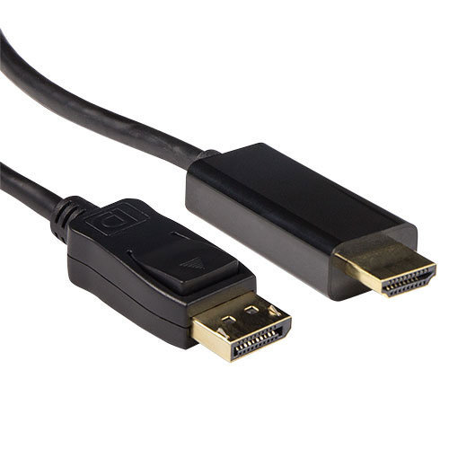 ACT DisplayPort 1.2 male - HDMI-A Male kabel (4K @30Hz)-0.5 meter