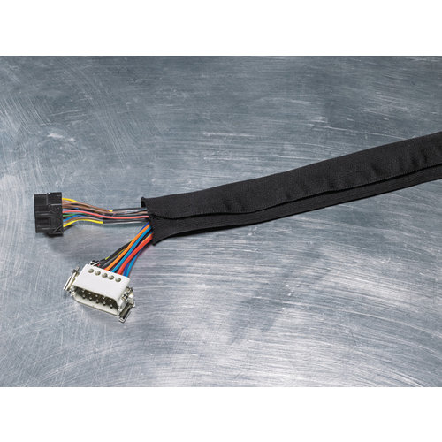 Hellerman-Tyton HelaHook - Hersluitbare kabelbescherming zwart (rol 25 meter)-Max ∅: 25 mm