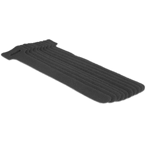 DeLock Klittenband binder 20cm Zwart