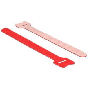 DeLock Klittenband binders Rood (10 st.) 15cm