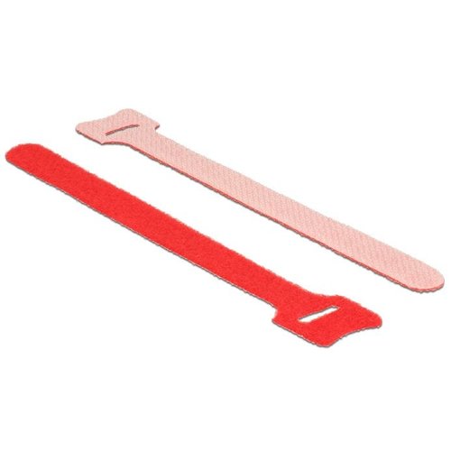 DeLock Klittenband binders Rood (10 st.) 15cm