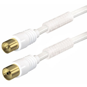 KEM Antenne Coax kabel -1.0 meter Wit