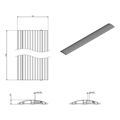 Dataflex Addit - Aluminium kabelgoot-0.60 meter