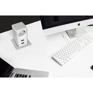 Digitel Pop Up - Powerunit 1x 220 Volt, USB lader (2 ingangen) - Wit
