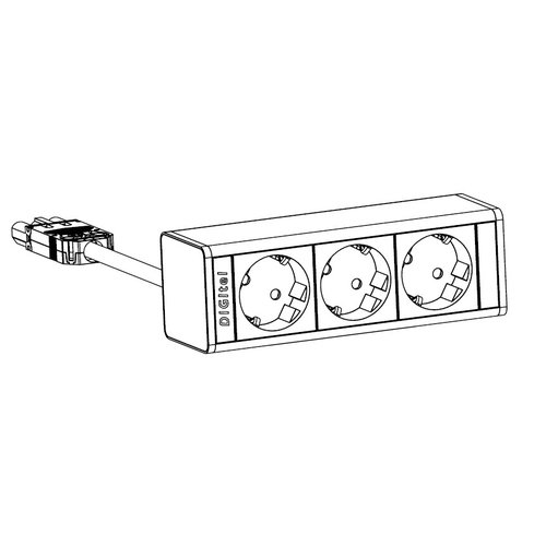 Digitel Desk Up Module – 3-voudig - 3x Stroom