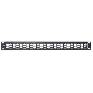 DeLock Keystone 19" Patchpanel - 24 poorts gelaagd (met trekontlasting)