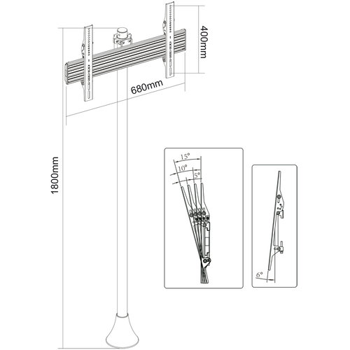 MyWall TV Vloerstandaard (geschroefd) - 180 cm