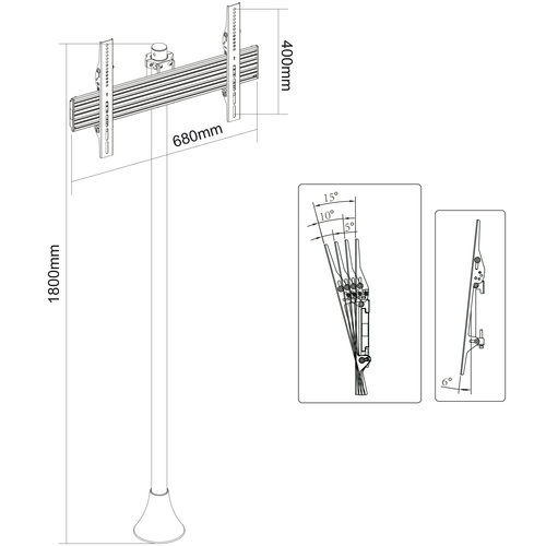 MyWall TV Vloerstandaard (geschroefd) - 180 cm