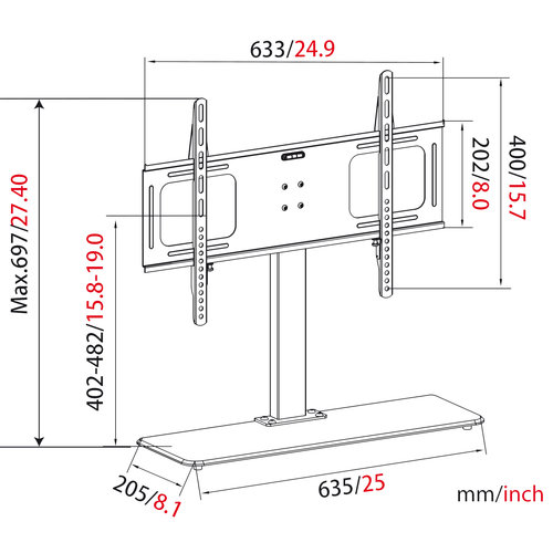 MyWall TV Tafelstandaard -TV Voet HP2D Zwart (32 t/m 65 Inch)