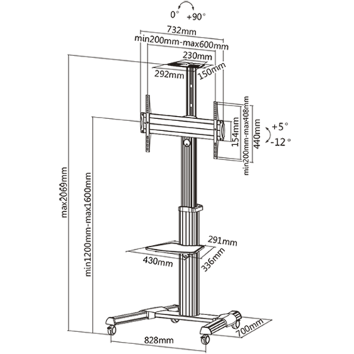 MyWall TV standaard HP101 (37 - 70 Inch, 160 cm hoog)