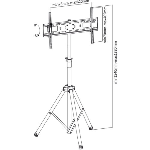 MyWall Portable TV Standaard HT10 max. 188 cm hoog (37-70inch)