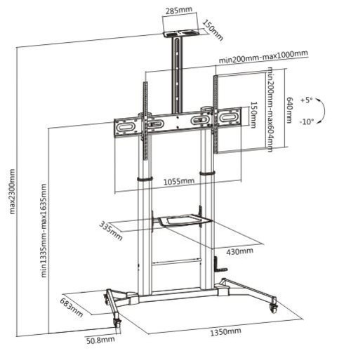 MyWall TV Standaard HP104 (60-100 inch, 100Kg, tot 164 cm)